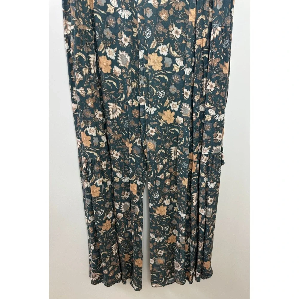 Easel Wide Leg Ruffle Pull On Elastic Waist Pant Floral Small Boho Beachy Resort - Picture 4 of 16